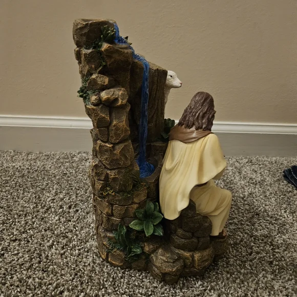 Bradford Exchange Religious Figurine with Waterfall and Lambs - Picture 4 of 9